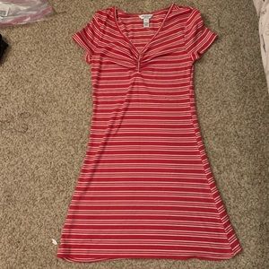 Red and White Striped Dress